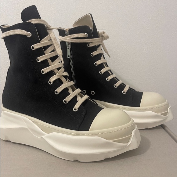 Rick Owens Shoes - Rick Owens Abstract High Top” Milk Black”